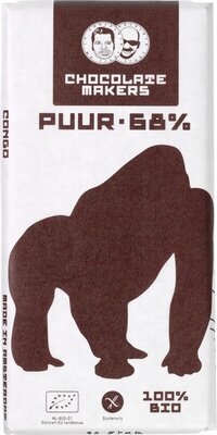 chocoladereep puur 68% - gorilla - 10x80 gram