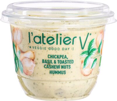 hummus basilicum cashewnoten - l'atelier v - 150 gram