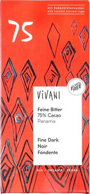 pure chocolade 75% - vivani - 80 gram