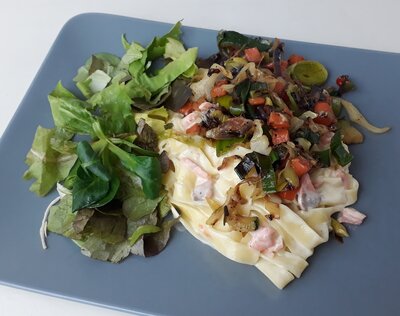 romige tagliatelle met zalm